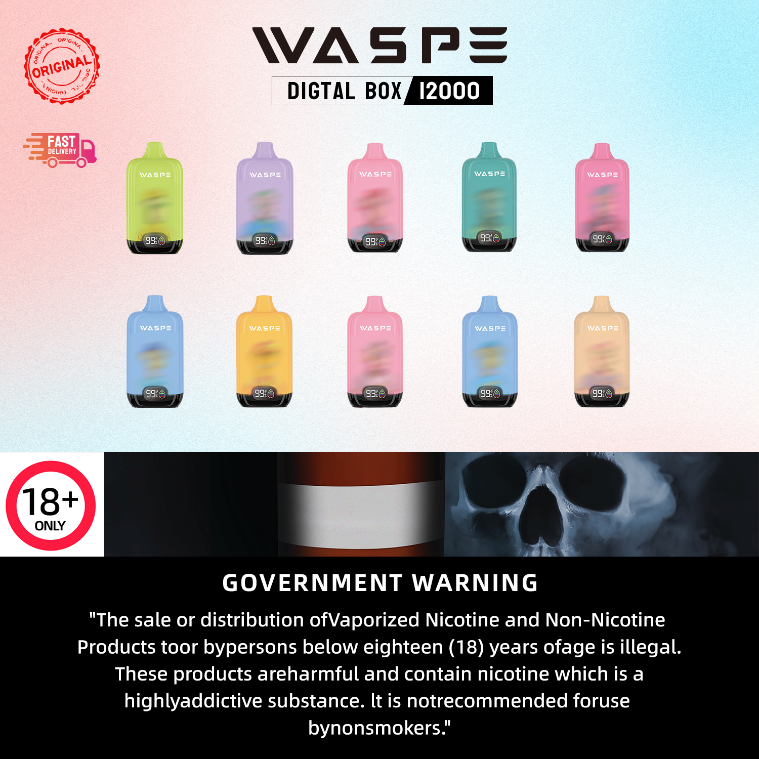 waspe 12000 Vape Pod Disposable Dispo 12k Shift Free Lanyard | Lazada PH