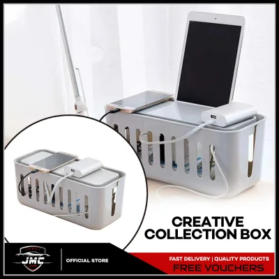 JMC Creative Collection Box Plastic Box Cable Extension Cord Wire Organizer Desktop Gadget Power Socket Storage Bin Mobile Charger Electrical Holder