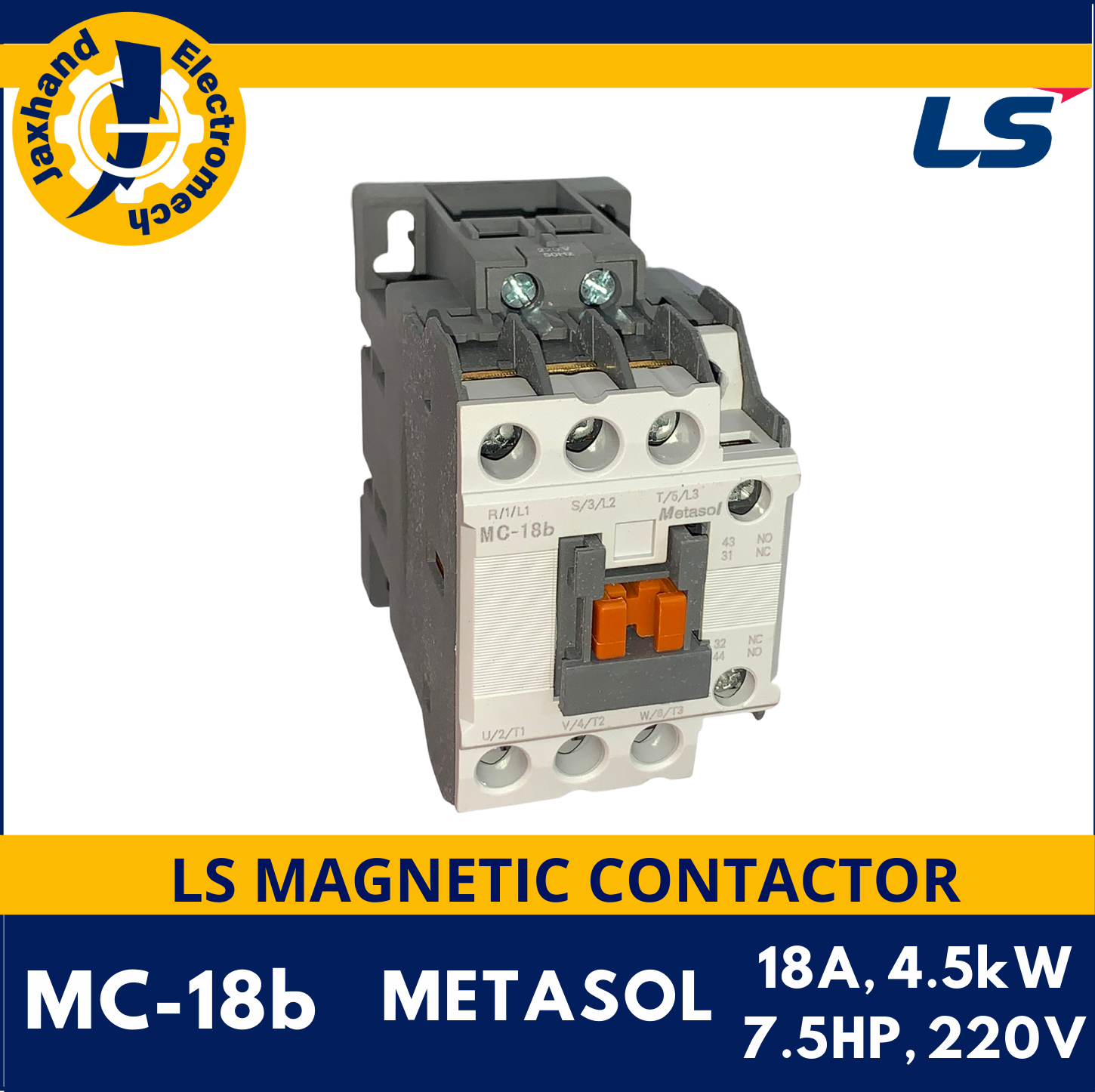 LS Contactor 9A 50A, 220VAC Coil, Metasol /