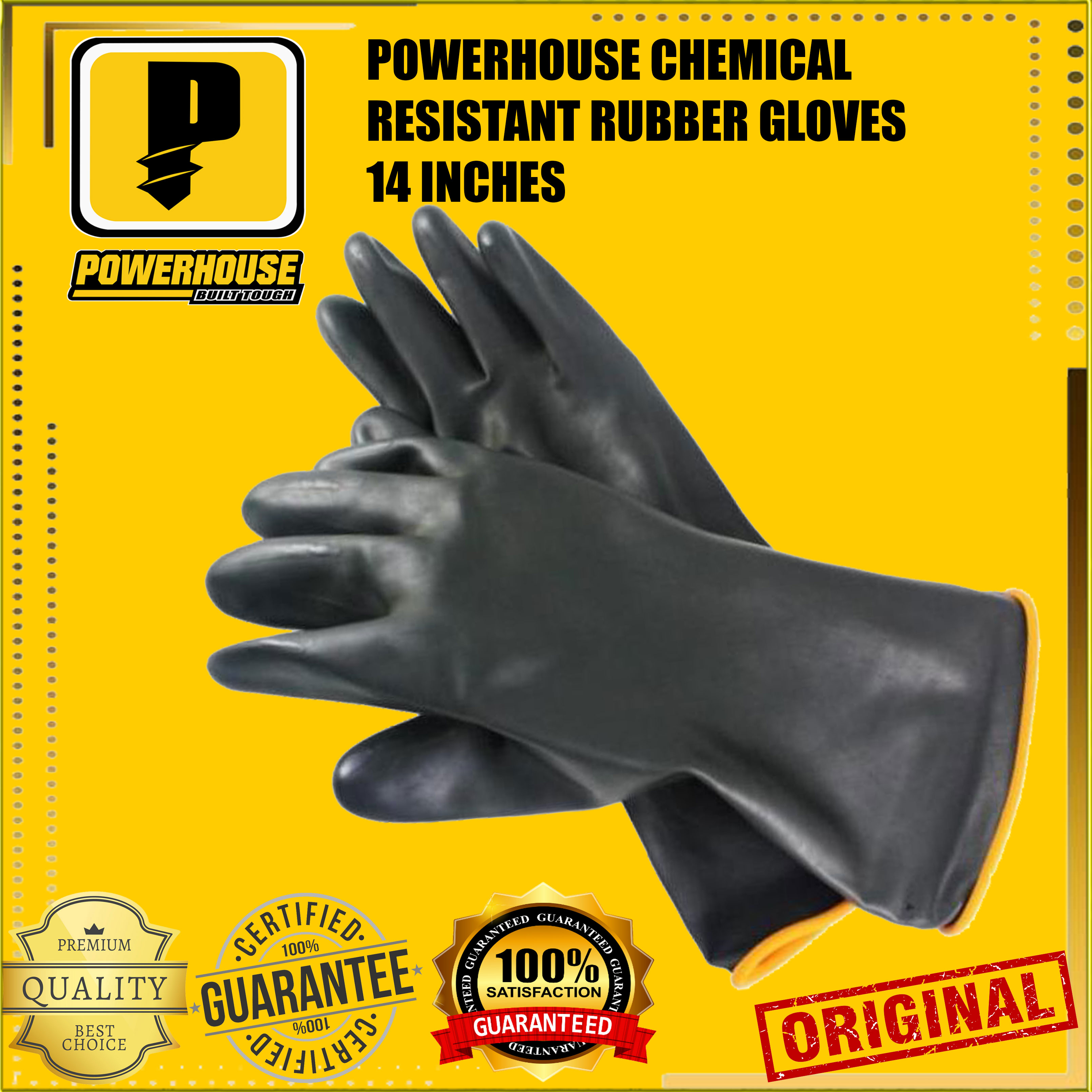 Powerhouse Chemical Resistant Rubber Gloves 14 inches Lazada PH