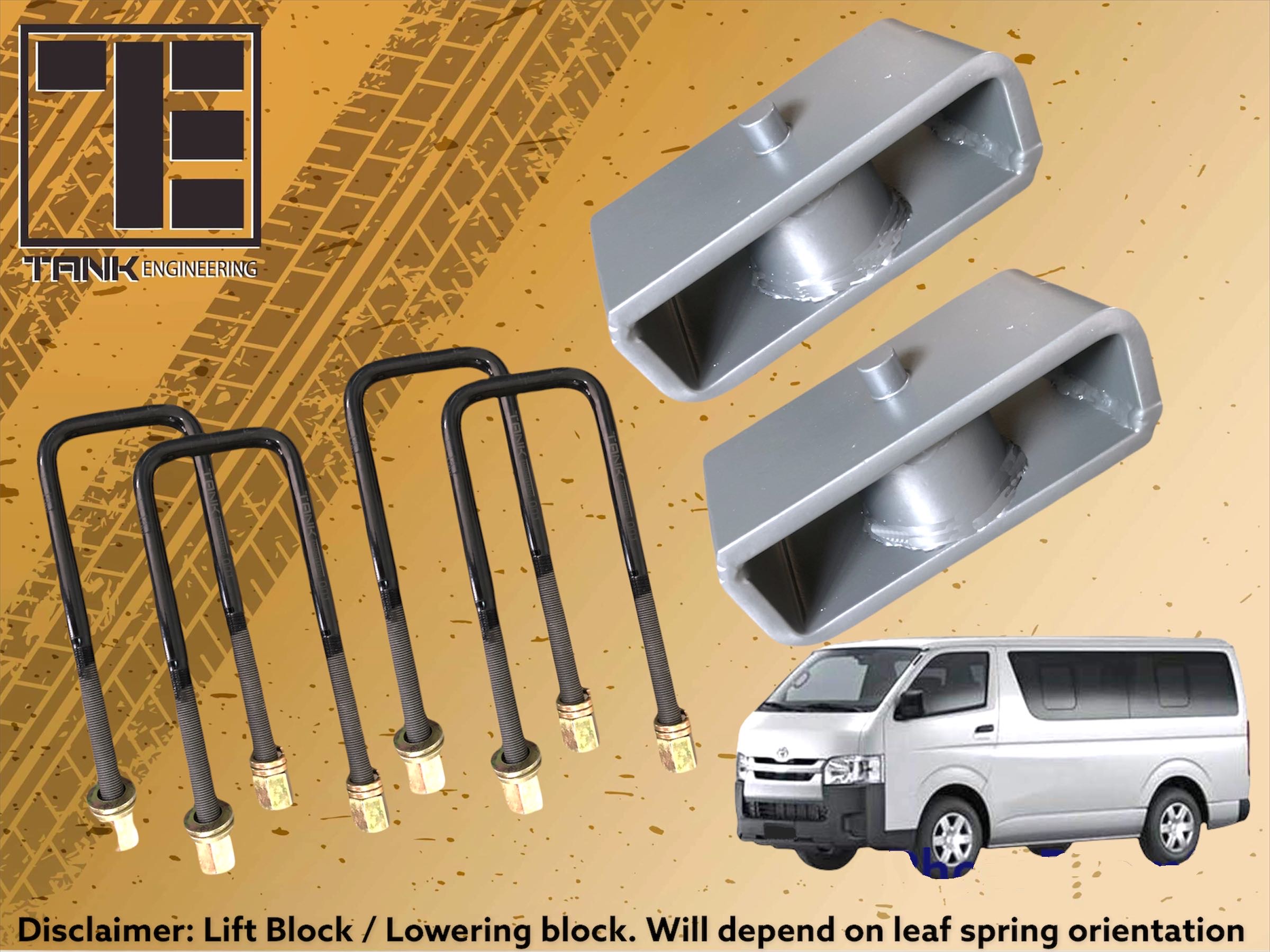 Tank Engineering 4x4 U bolt Leaf Spring 2 INCH Lowering Block Kit with ...