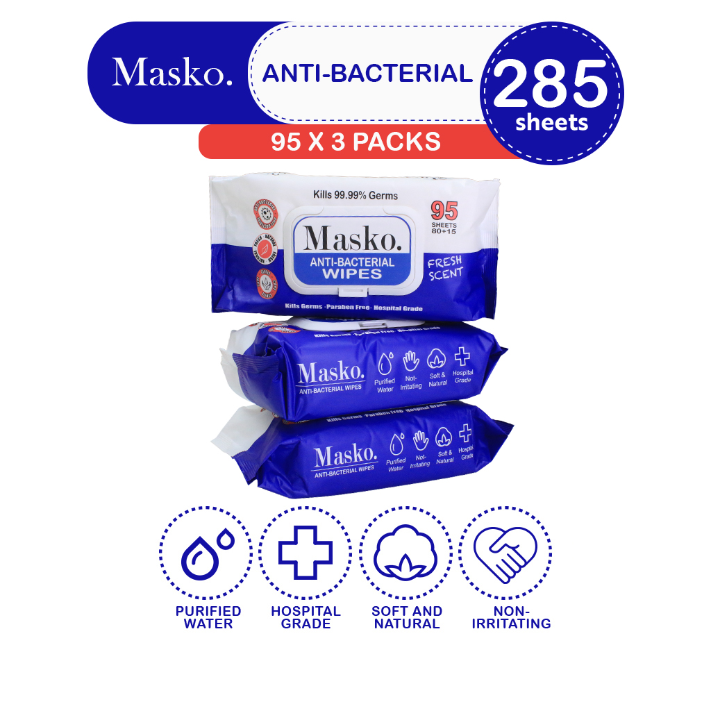 Masko. Antibacterial Wipes Collection Fresh Scent Hospital Grade