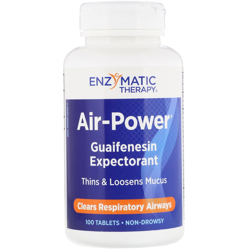 Enzymatic Therapy, Air-Power, Guaifenesin Expectorant, 100 Tablets ...