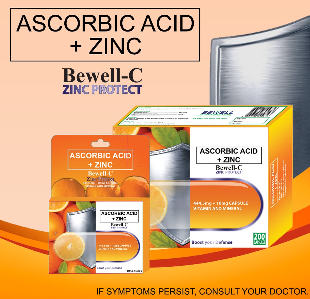 BEWELL C Zinc Protect Ascorbic Acid + Zinc 500mg Buy 200 Capsules