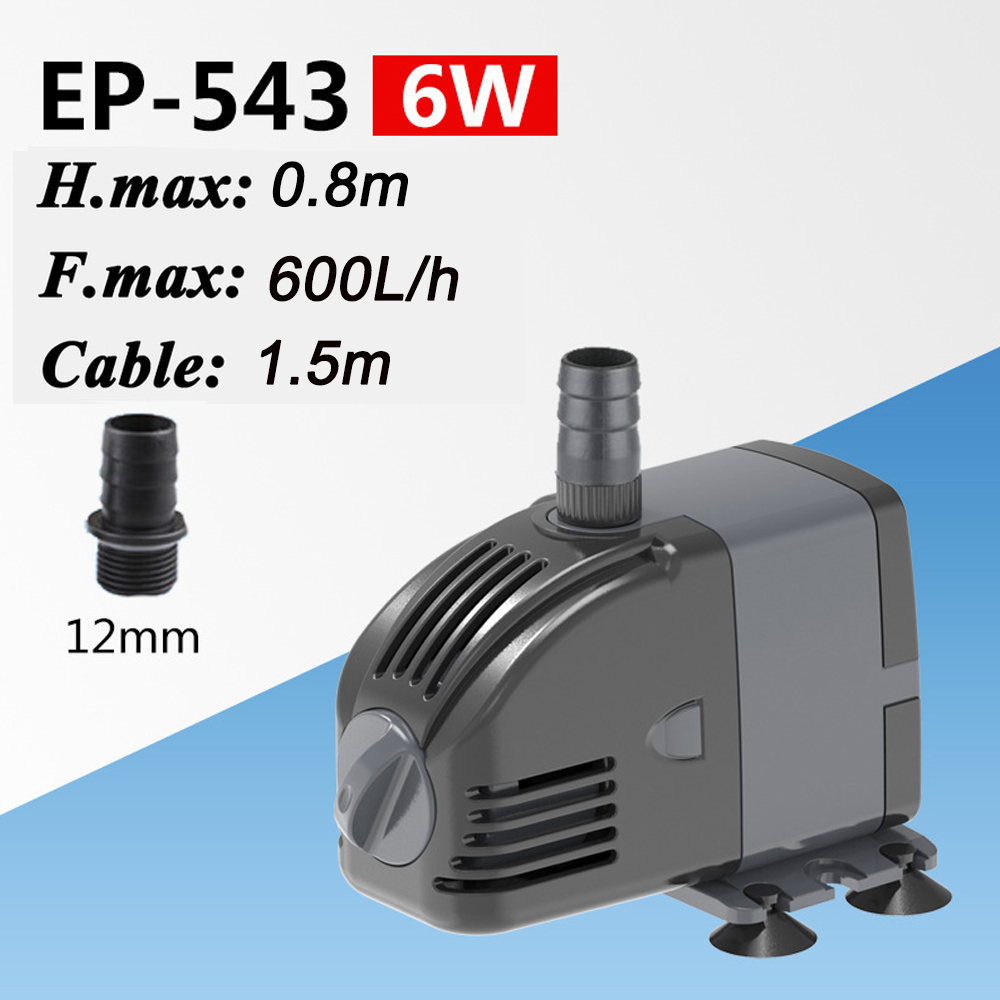 Decdeal 6W Submersible Water Pump – 450L/H, 110V, IP68, With 2 Nozzles, For Aquarium, Fountain, Pond & Hydroponics