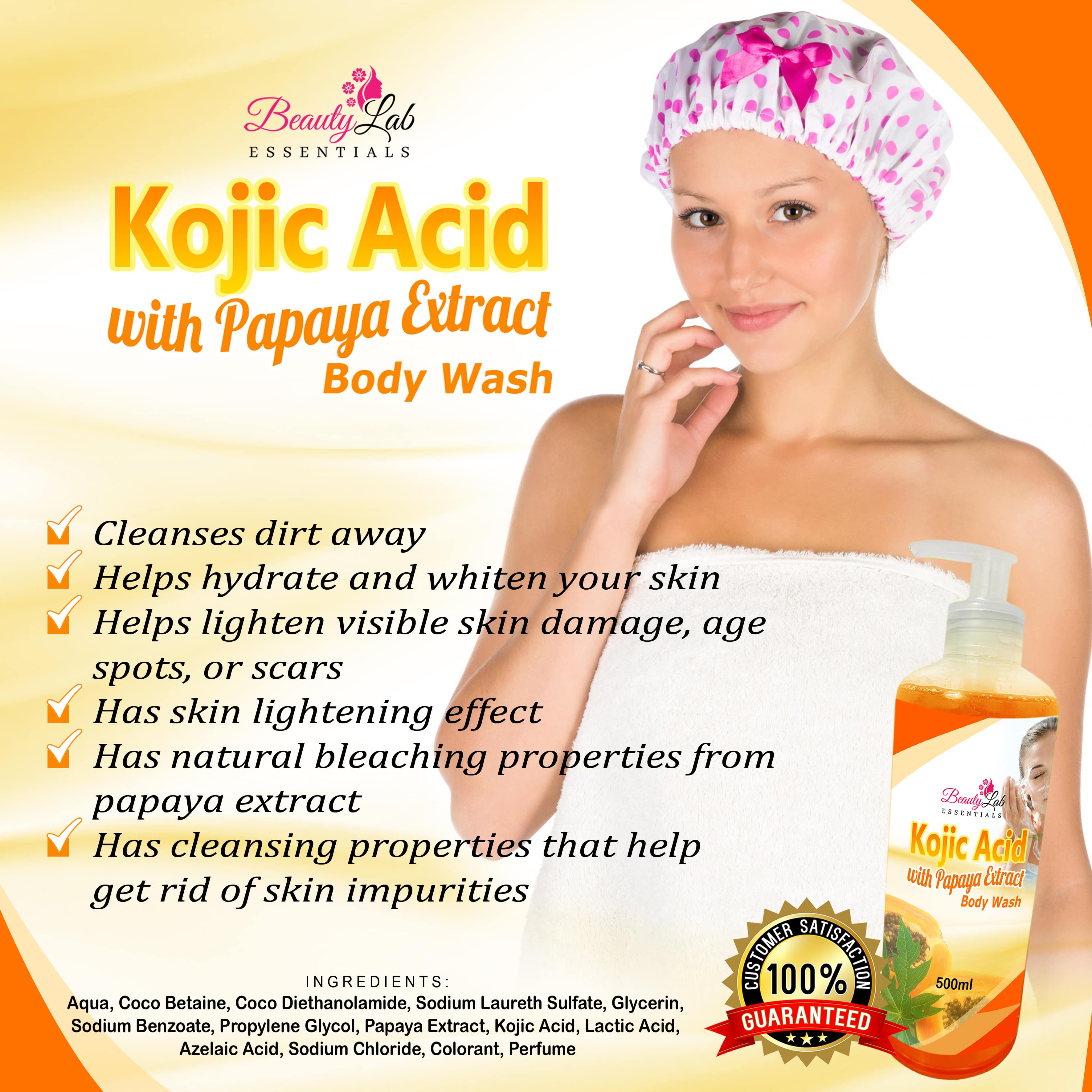 100 Original BeautyLab Essentials Kojic Acid with Papaya Extract Body
