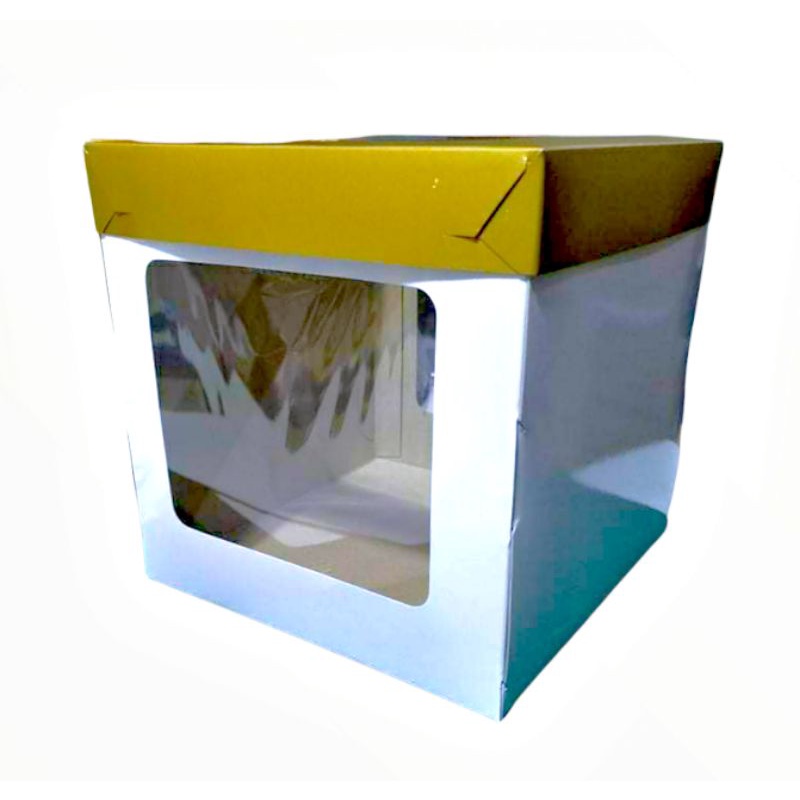 \?10x10x10 Tall Cake Box / Reversible White /Kraft/Gold Lazada PH