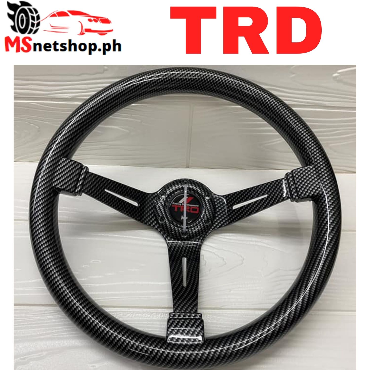 Universal TRD Steering Wheel Drift Type Deep Corn Carbon Style New 2021