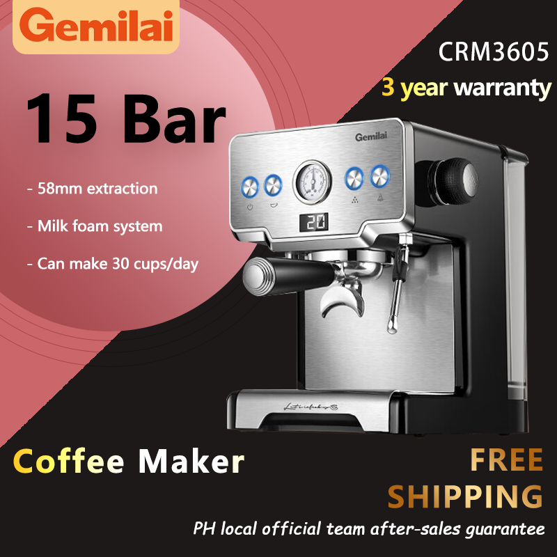 Gemilai CRM3605 Espresso Machine Brewed Coffee Maker On Sale Complete