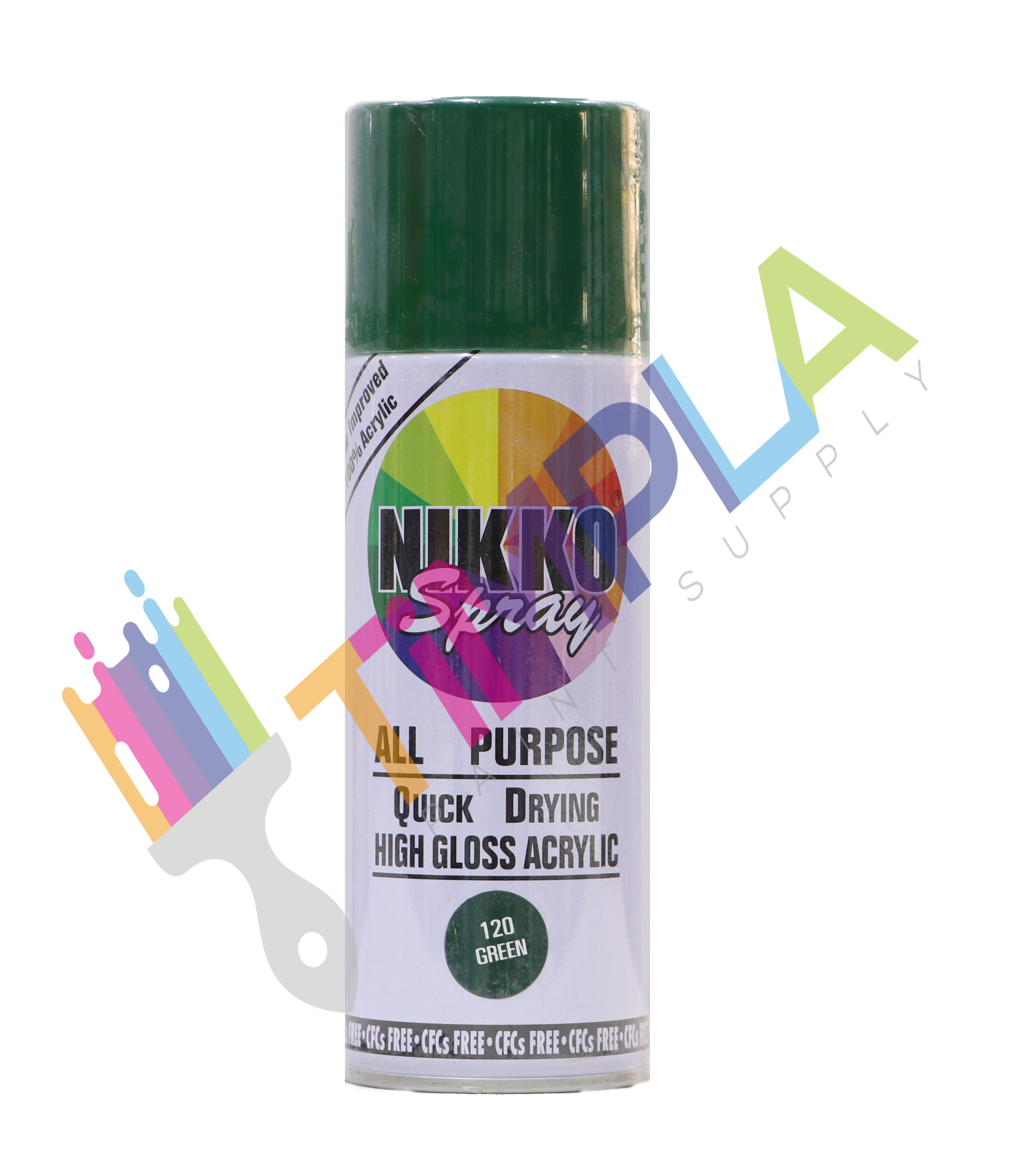 NIKKO SPRAY All Purpose Quick Drying HighGloss Acrylic 120 GREEN
