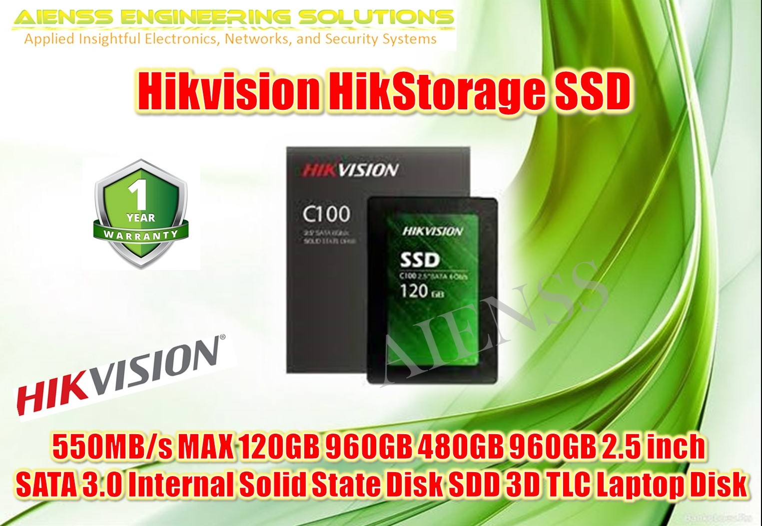 Hikvision HikStorage SSD 550MB/s MAX 120GB 960GB 480GB 960GB