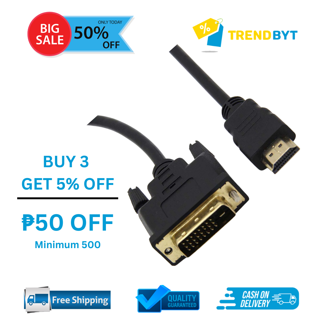 TRENDBYT HDMI to DVI Cable HDMI DVID 24+1 pin Adapter 1080p DVI D