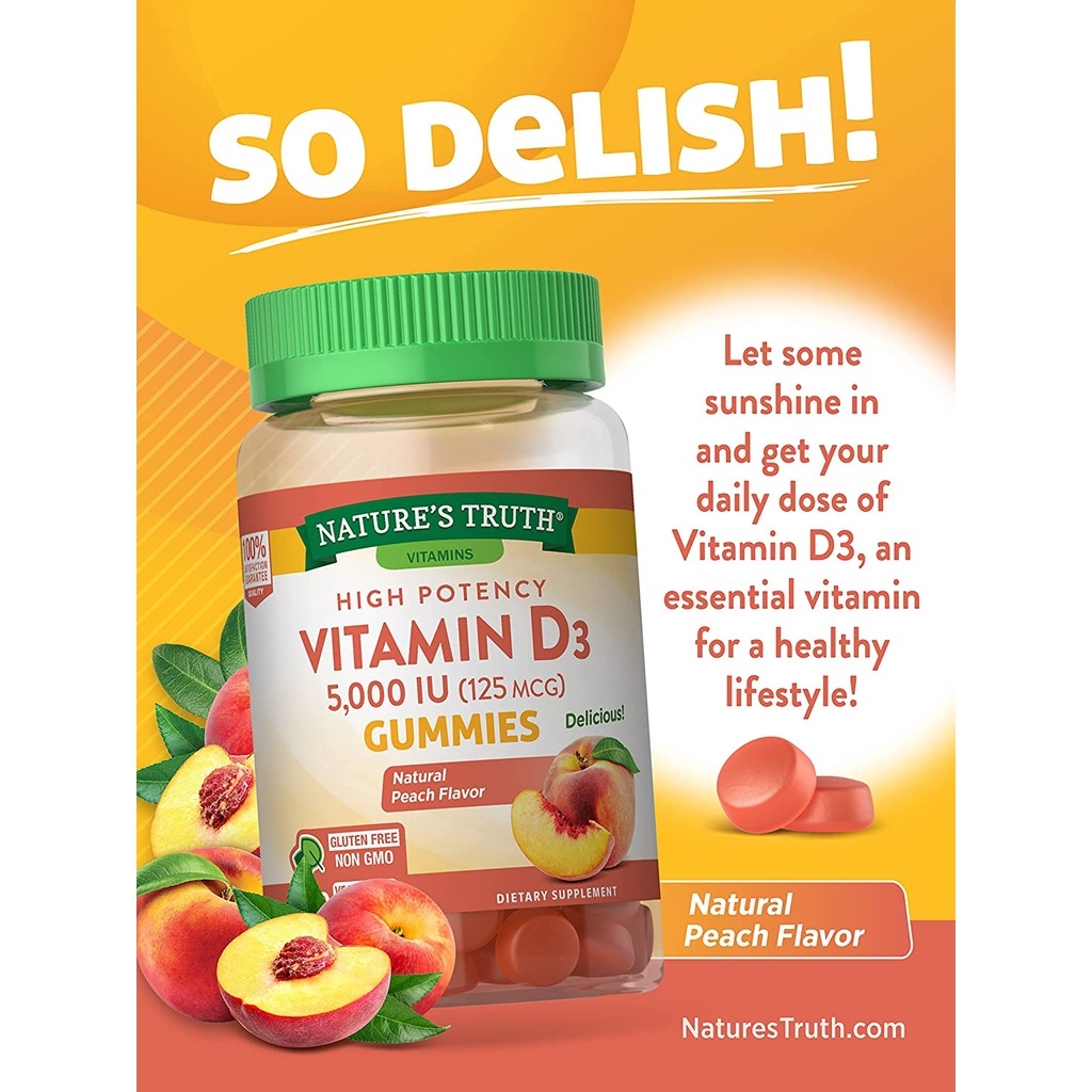 Nature's Truth Vitamin D3 Gummies (2000 IU 5000 IU 10000 IU) Lazada PH