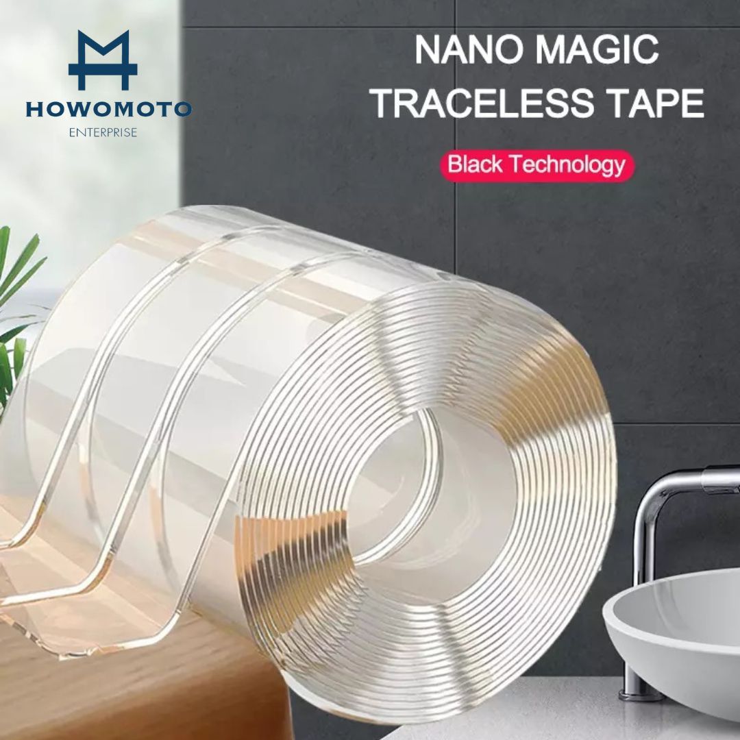 1/3/5m Multifunctional Reusable Double- Sided Tape Nano Traceless Magic  Transparent No Trace Acrylic Cleanable Reuse Waterproof Adhesive Tape for  Wall Hanging