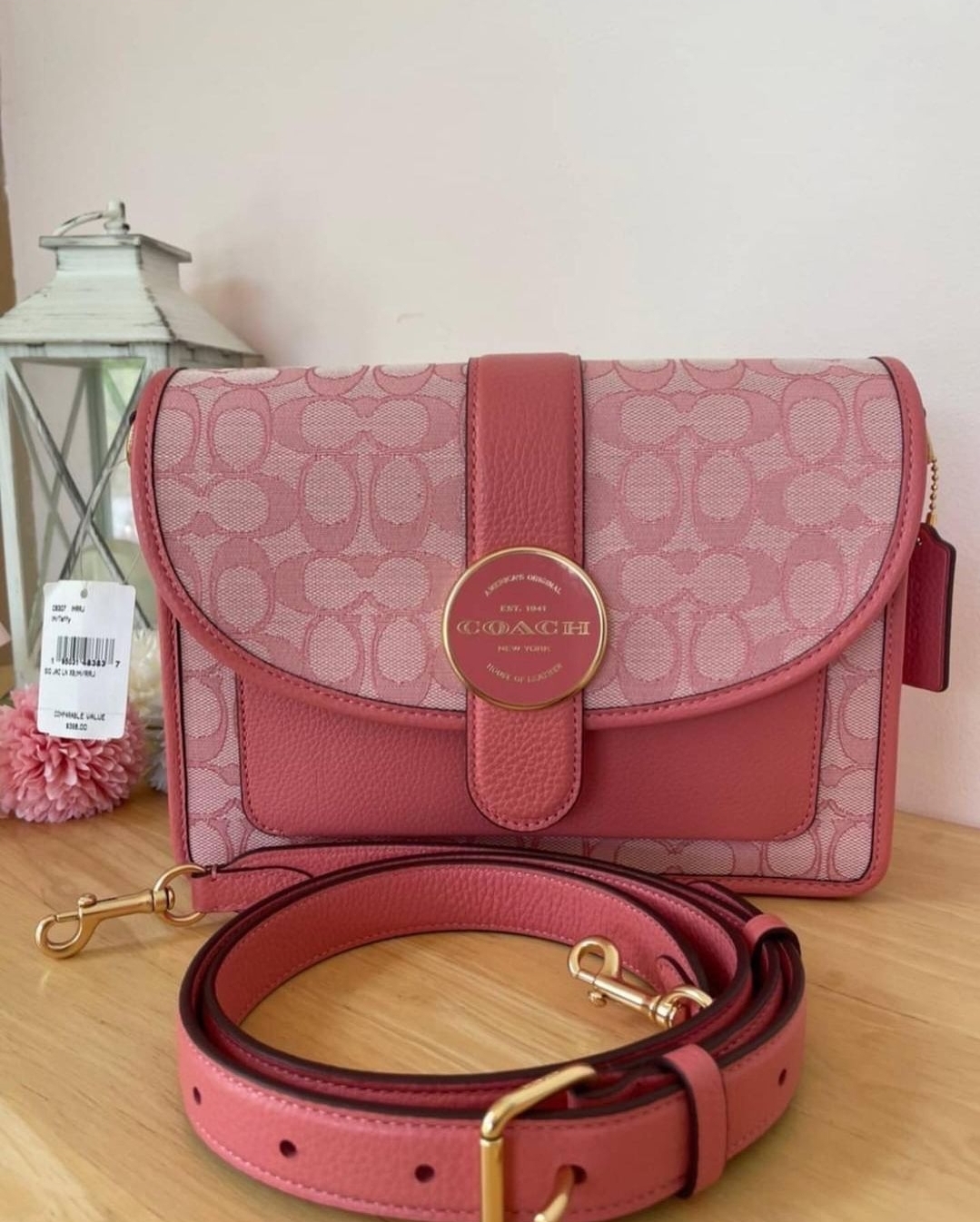 Coach C8307 Lonnie Crossbody In Signature Jacquard Ladies Bag Taffy