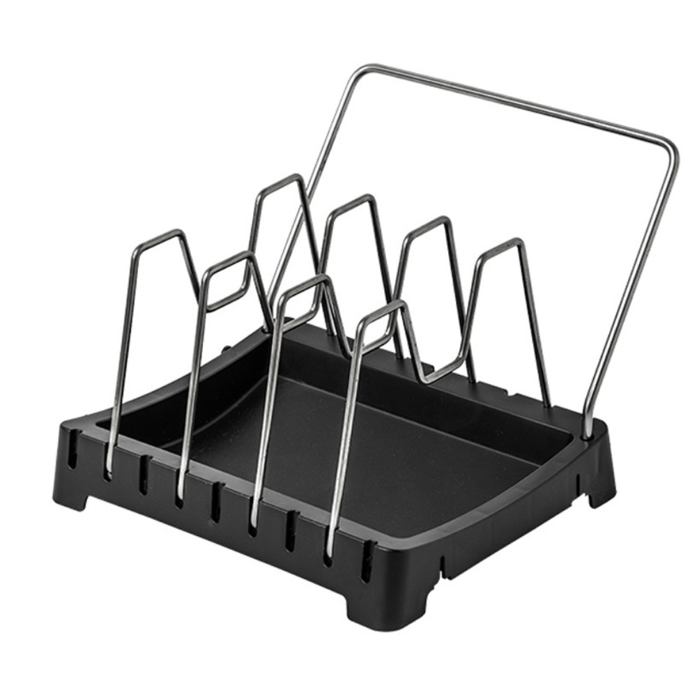 Dish Rack with Drainer Pot Lid Pan Storage rack Pan Organizer Rack
