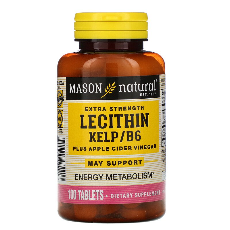 Mason Natural, Lecithin Kelp/B6 Plus Apple Cider Vinegar, Extra