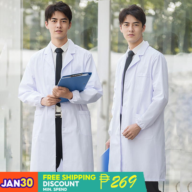 【COD】Fashion Slim Universal Long Sleeve Lab Gown Nurse Uniform