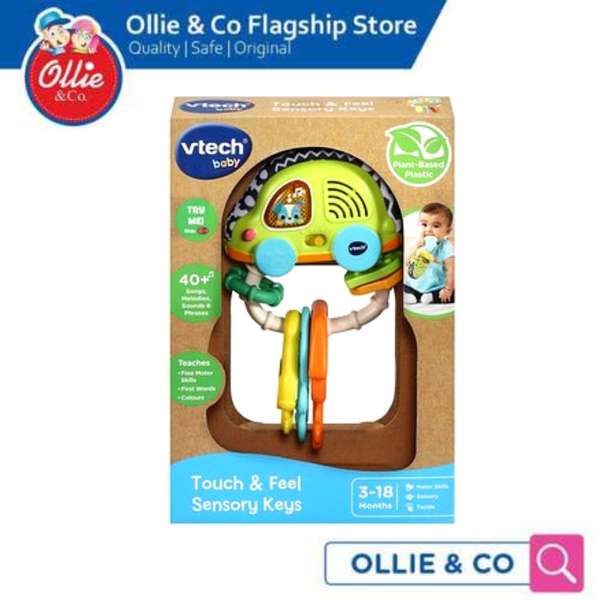 VTech Touch & Sensory Keys Plant Based Plastic Manipulative Play Soft