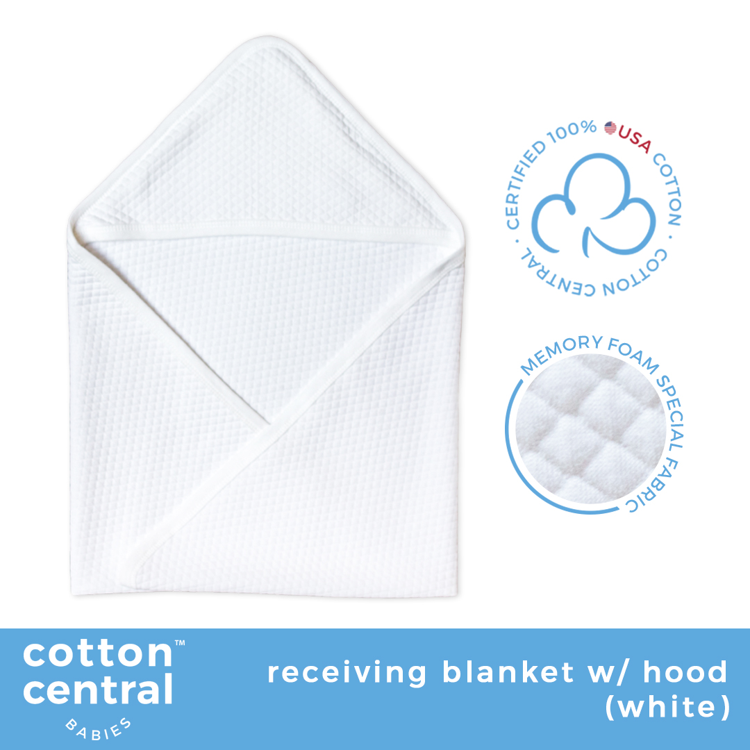Cotton Central™ Premium Receiving Blanket With Hood Swaddle Newborn