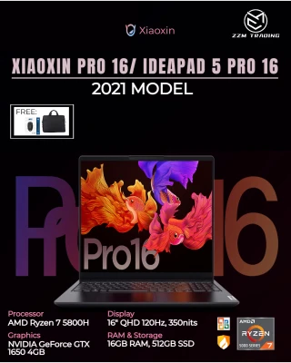 Lenovo Xiaoxin Pro 16 ACH / Ideapad 5 Pro 2021 Model Brand New Laptop R7-5800H 16GB RAM 512GB SSD GTX1650 16.0" IPS