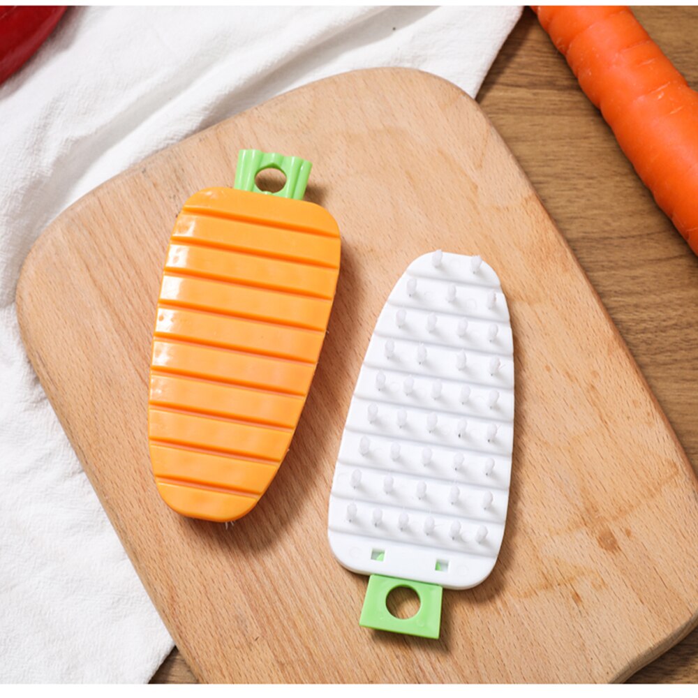 1pc Multifunctional Flexible Plastic Kitchen Fruit & Vegetable Cleaning  Brush For Cleaning Potatoes, Yams And Other Root Vegetables