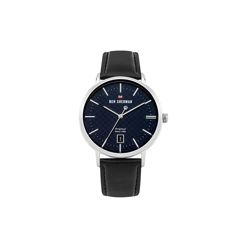 Ben Sherman Dylan Men Black Genuine Leather Strap Analog Watch WBS103UB