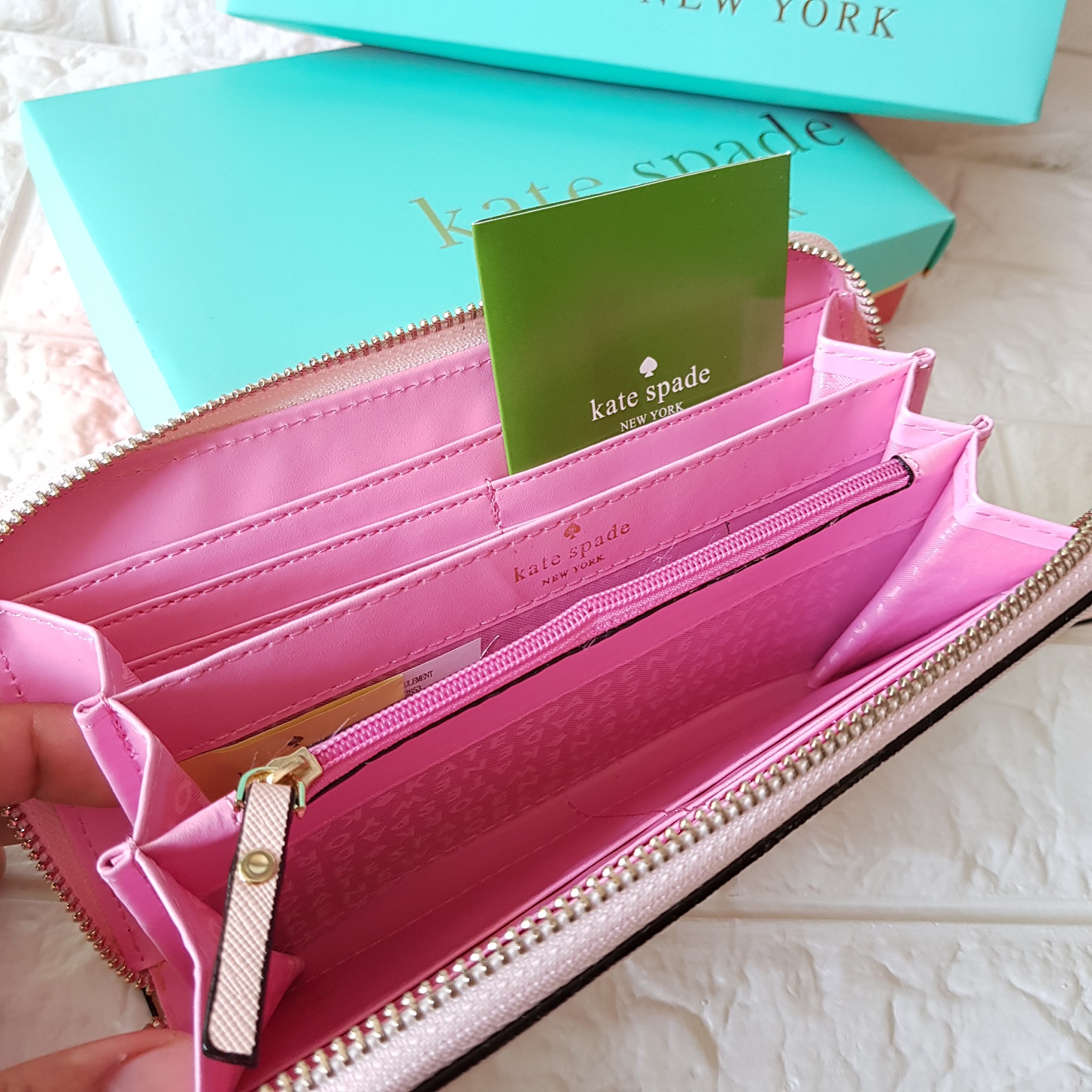 Kate Spade Classic Leather Zip Around Wallet - Light Pink Cedar