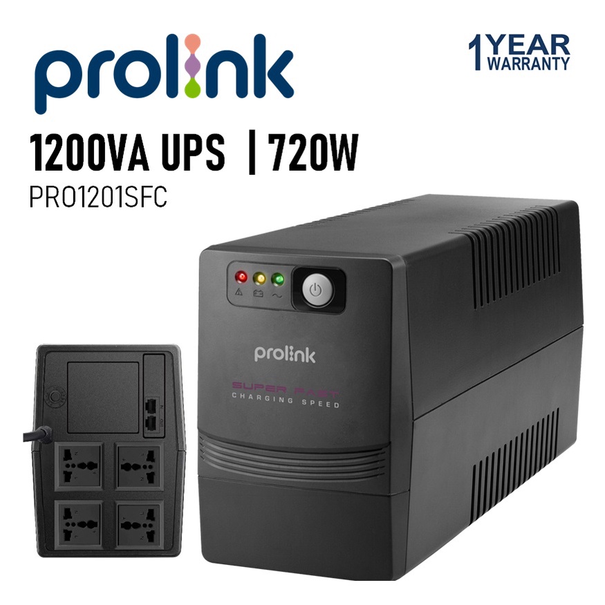 PROLINK PRO1201SFC-6N ENERHOME 1200VA LINE INTERACTIVE UPS SFC