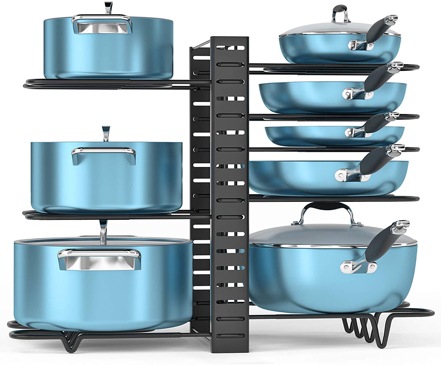 JH 8 Layers Shelf Organizer Pots and Pans Organizer Cookware Pot Rack