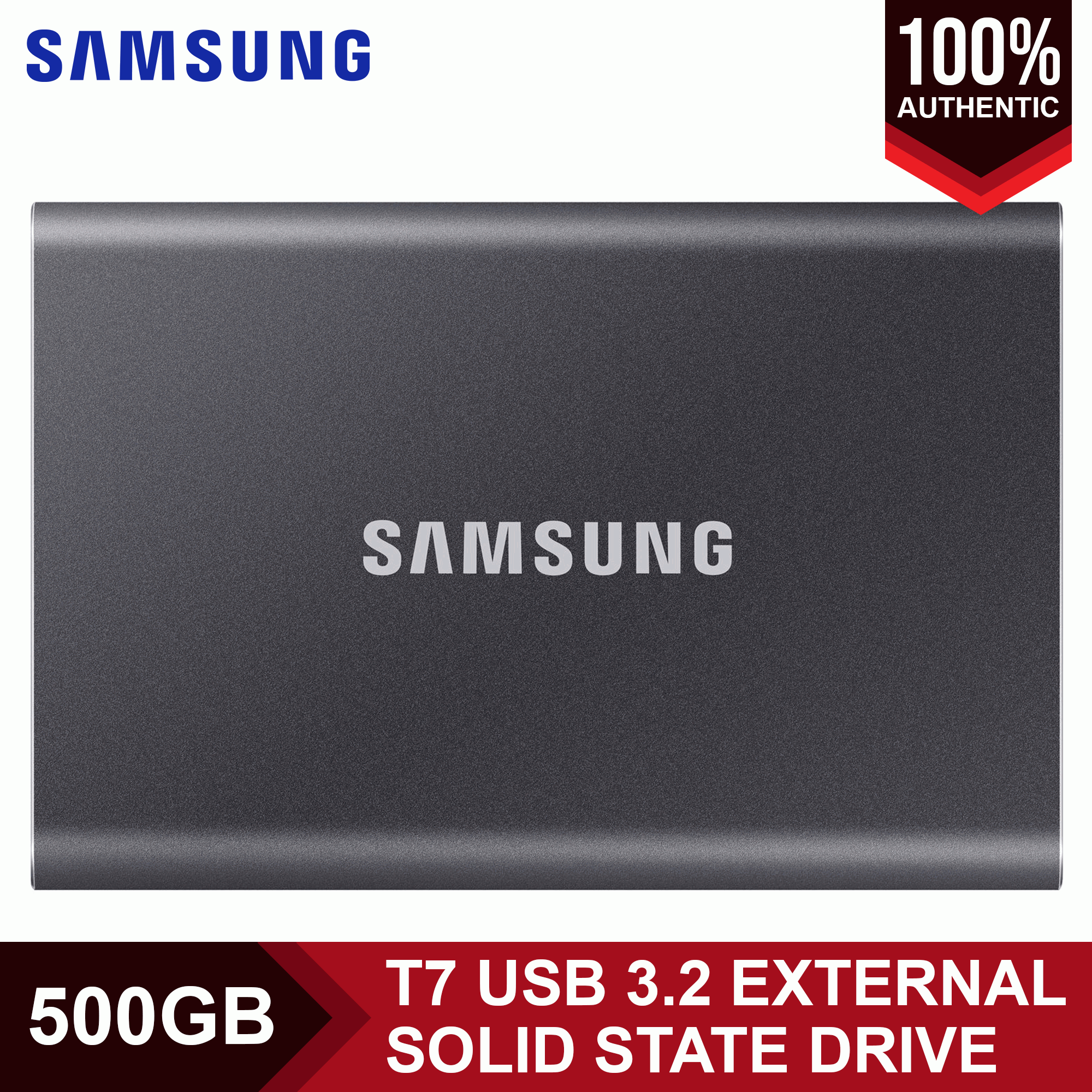 Samsung Portable SSD T7 USB 500GB TItan Gray External Solid