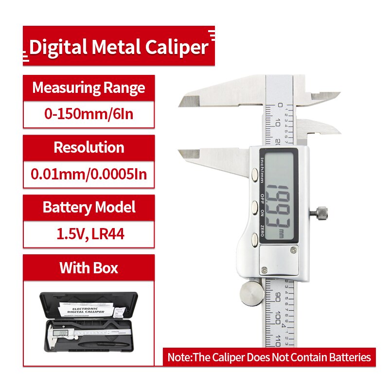 Digital Calipers 150mm micrometer measuring tool, Electronic digital