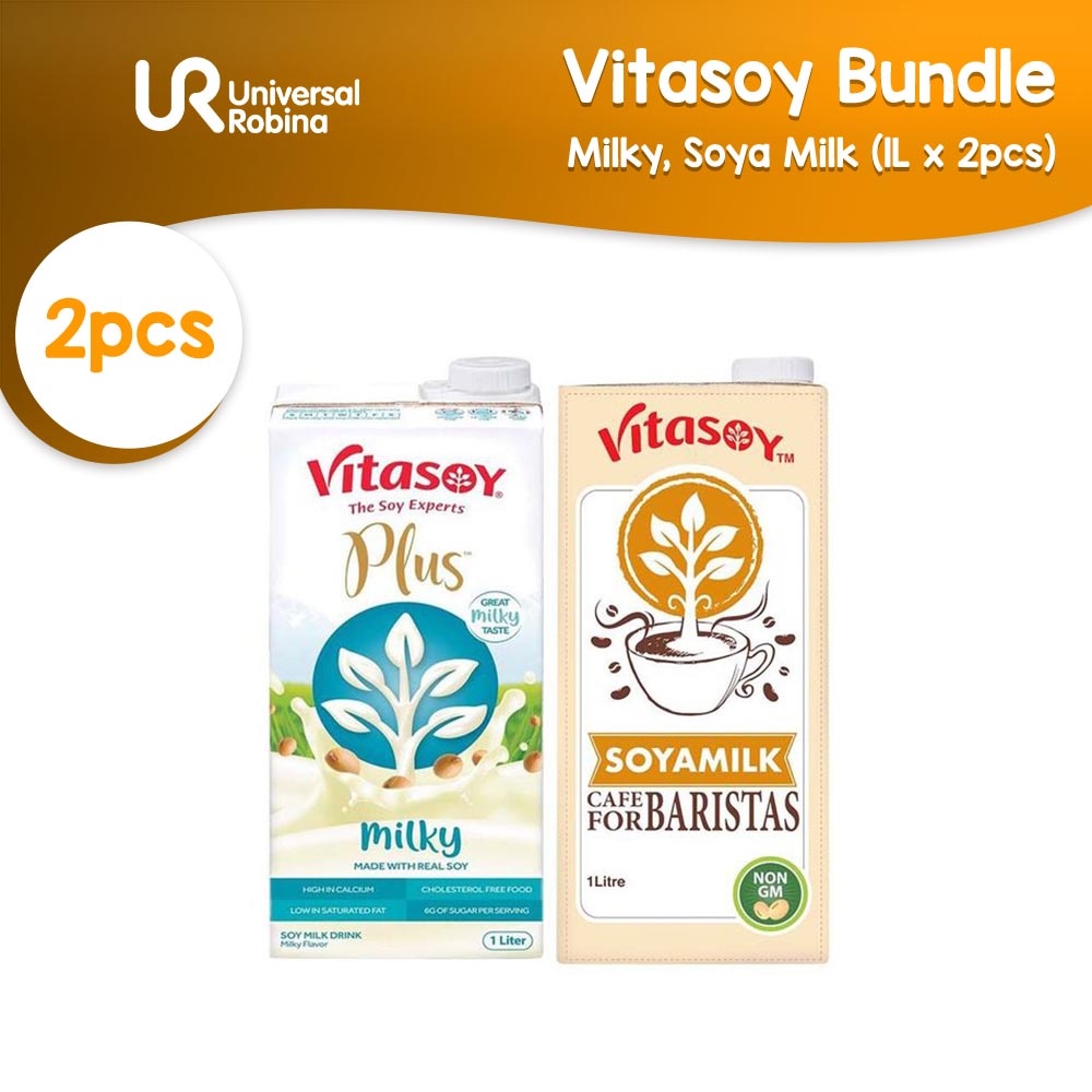 Vitasoy Milky 1L 1 Pack And 1 Vitasoy Soya Milk Café For Baristas 1L