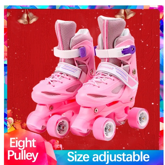 The new Roller Skates Adjustable Double row Skate Roller 4 wheel Roller