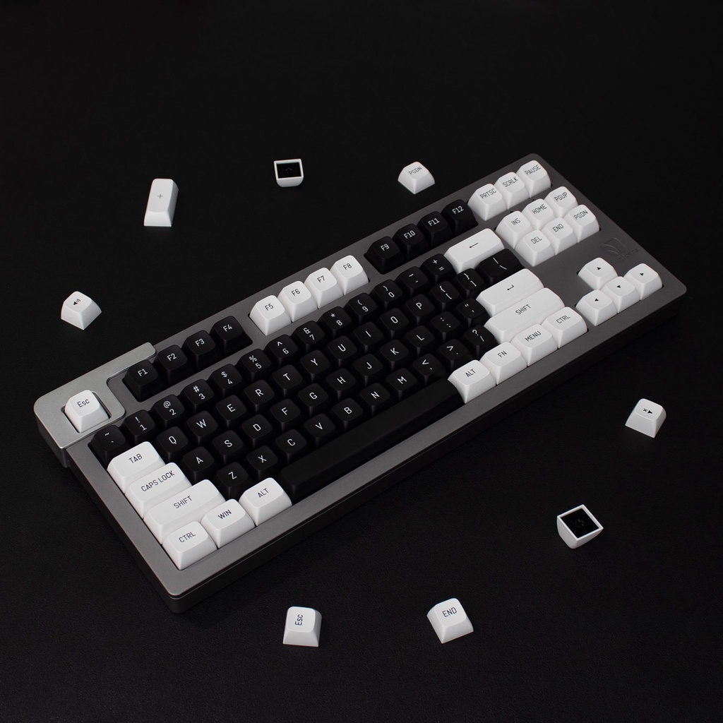 Double Shot 150 Keys MSA Profile Keycap White Black Keycaps ISO Enter