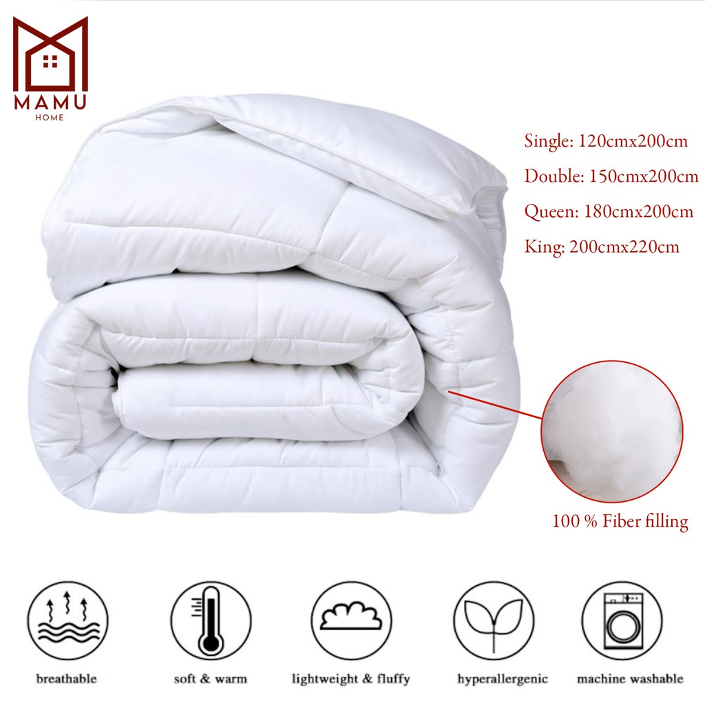 MAMU Plain White Duvet Filler Comforter Hotel Comforter queen Comforter