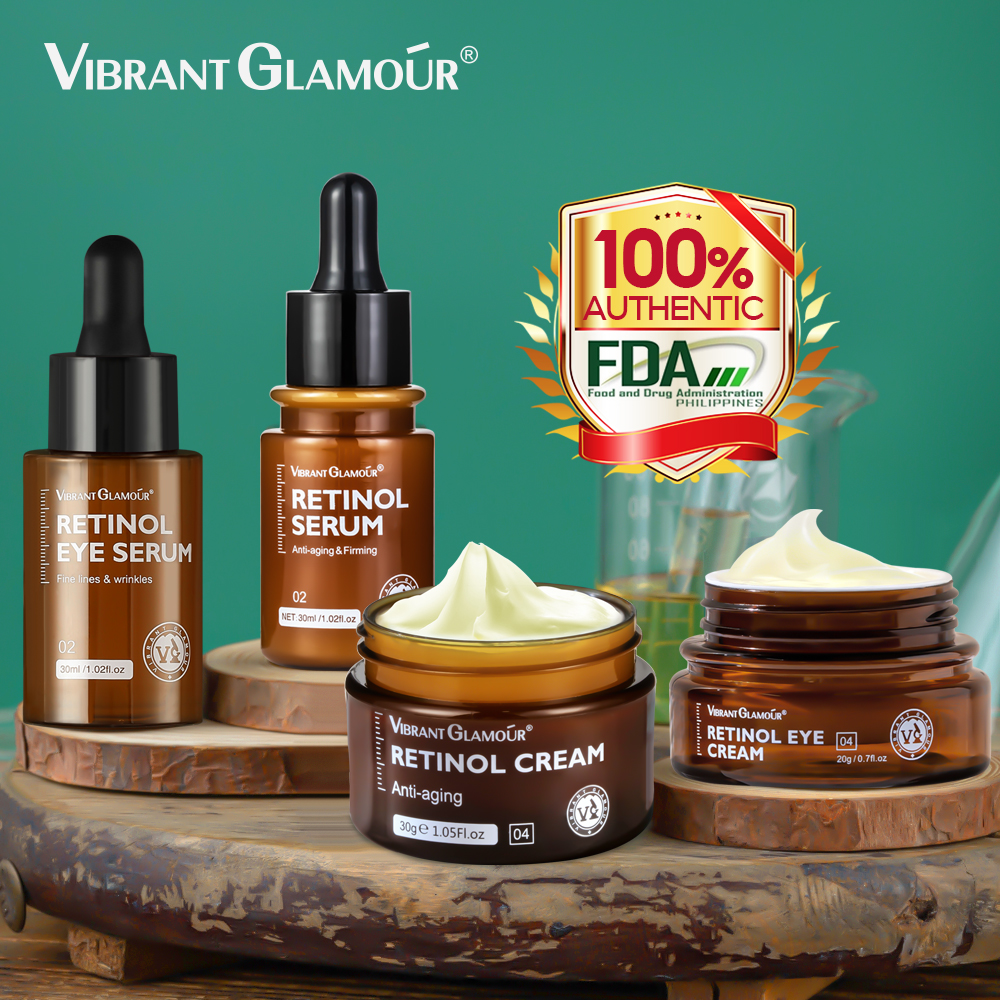 VIBRANT GLAMOUR FDA Natural Retinol Set Face Cream+Facial Serum+Eye