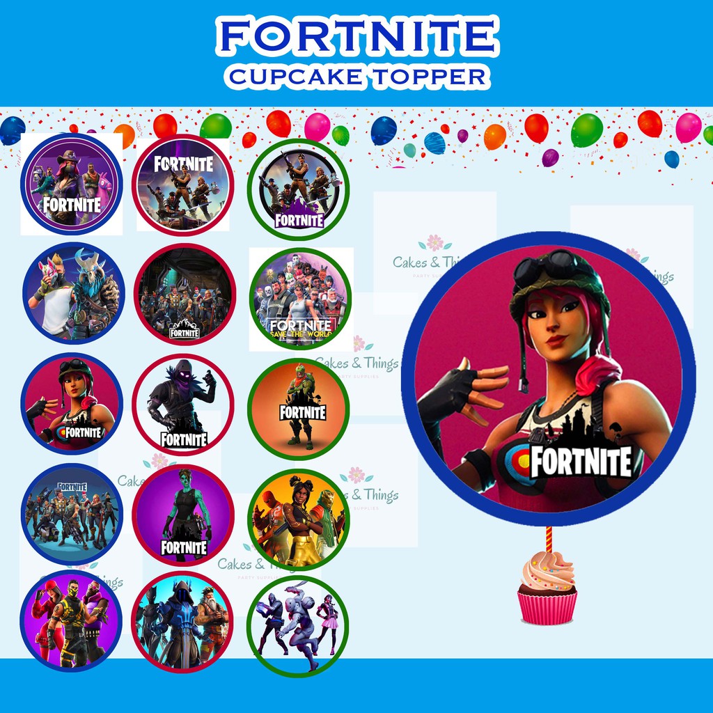 Fortnite Cake Topper Cupcake Banner Party Decoration Lazada PH
