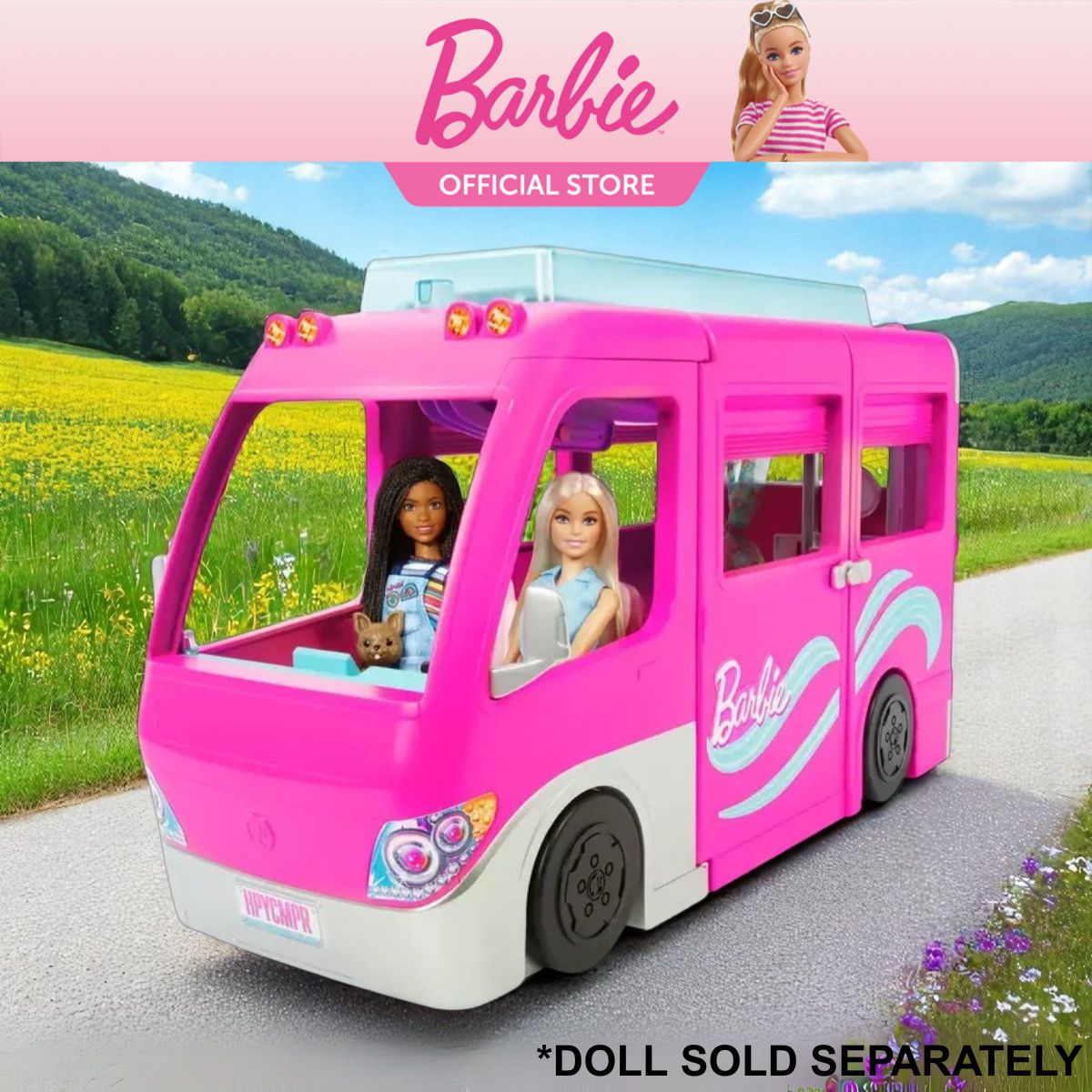 Barbie Dream Camper Vehicle Playset Feet Tall with Rolling