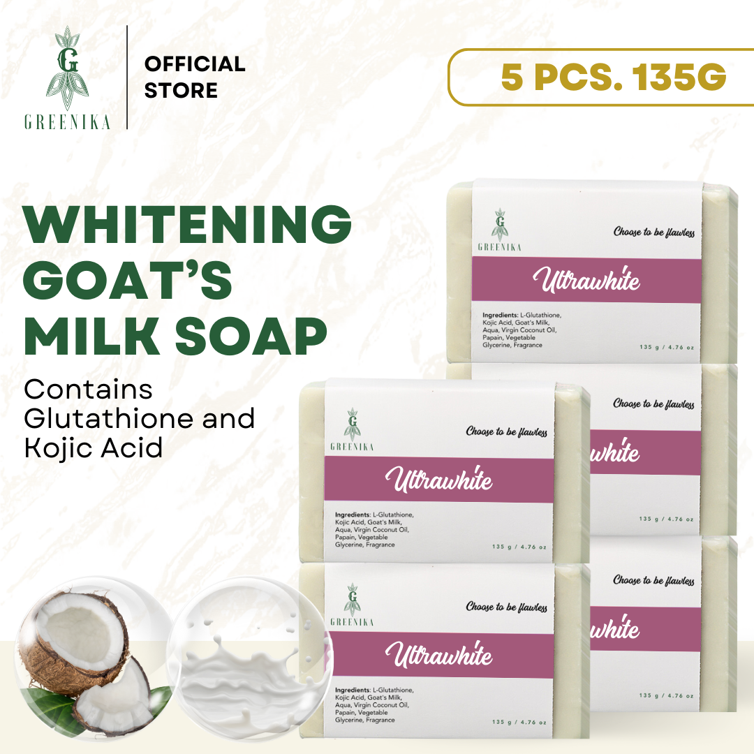 COCO GLUTA 5X WHITENING MILK ] Greenika Organic UltraWhite Glutakojic Milk  Contains Glutathione Kojic Acid Goat's Milk Best Organic Skin Whitening Soap  Antioxidant Better than any Kojic Acid or Goats Milk