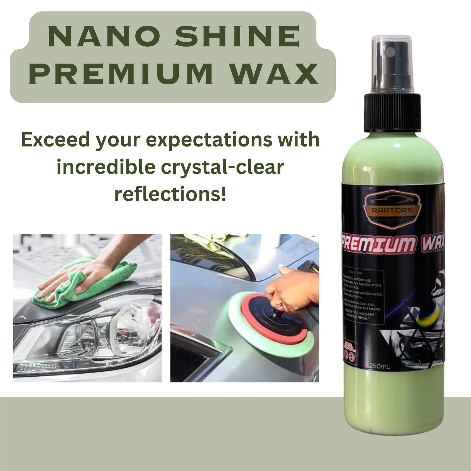 Raptors Premium Liquid Wax with Advanced Nano Technology Premium Wax