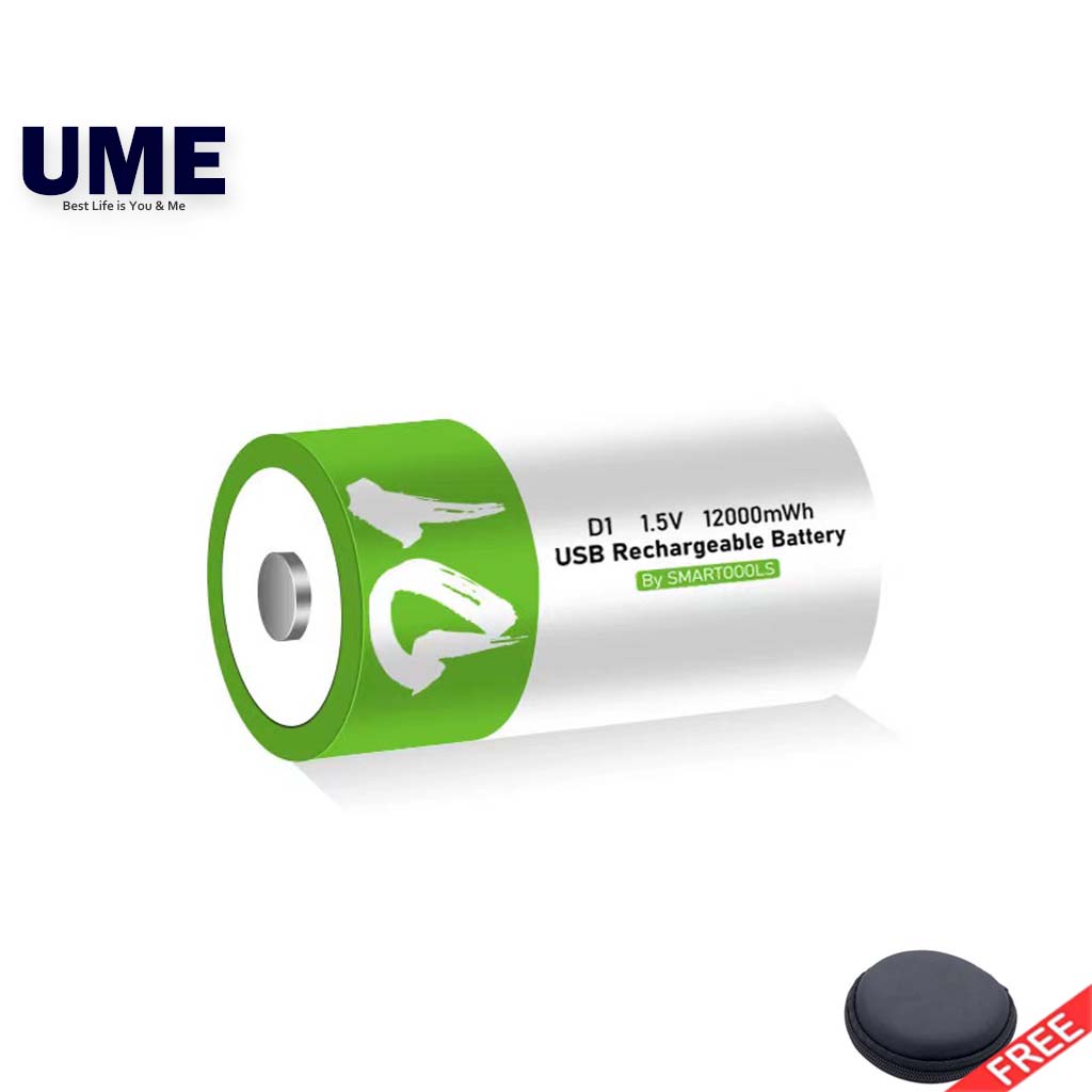 USB Battery D size 1.5V Rechargeable Lithium Ion Battery 12000mWh