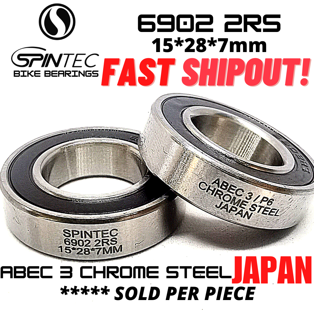 SPINTEC 6902 2RS Japan Chrome Steel Rubber Sealed Bearings for