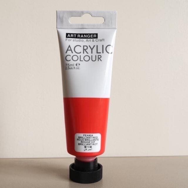 Art Ranger Acrylic Paint Brilliant Red 75ml Tube