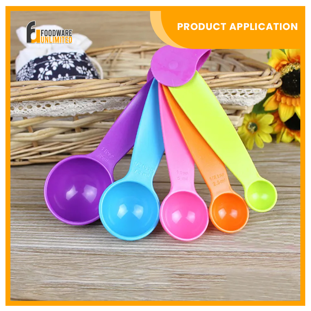 5 Pieces/Set Colored Plastic Measuring Cup & Spoon Cooking & Baking