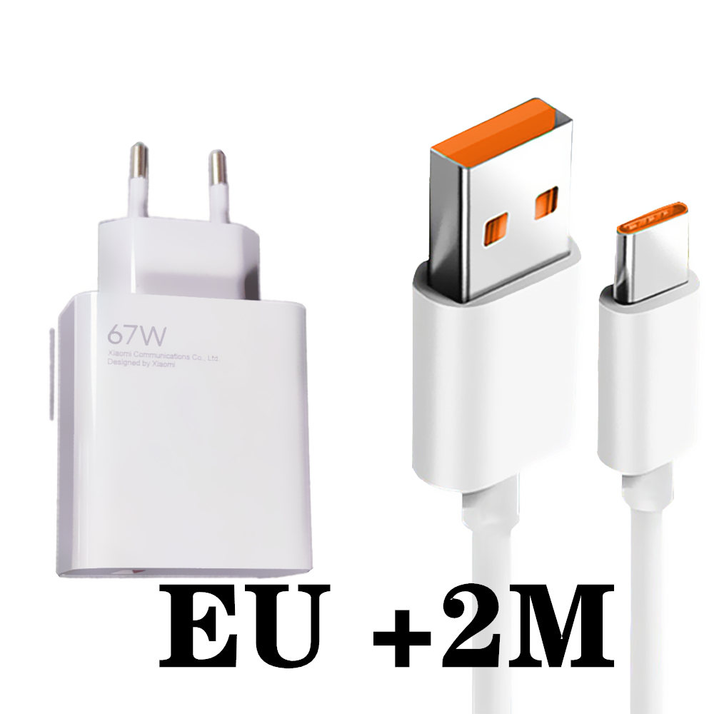 Xiaomi 67w Charger Original EU Turbo Fast charge adapter 1m 2M 6A cable  Poco X3 GT Fast Charge Type C Cable Mi 11 Pro Ultra 12x