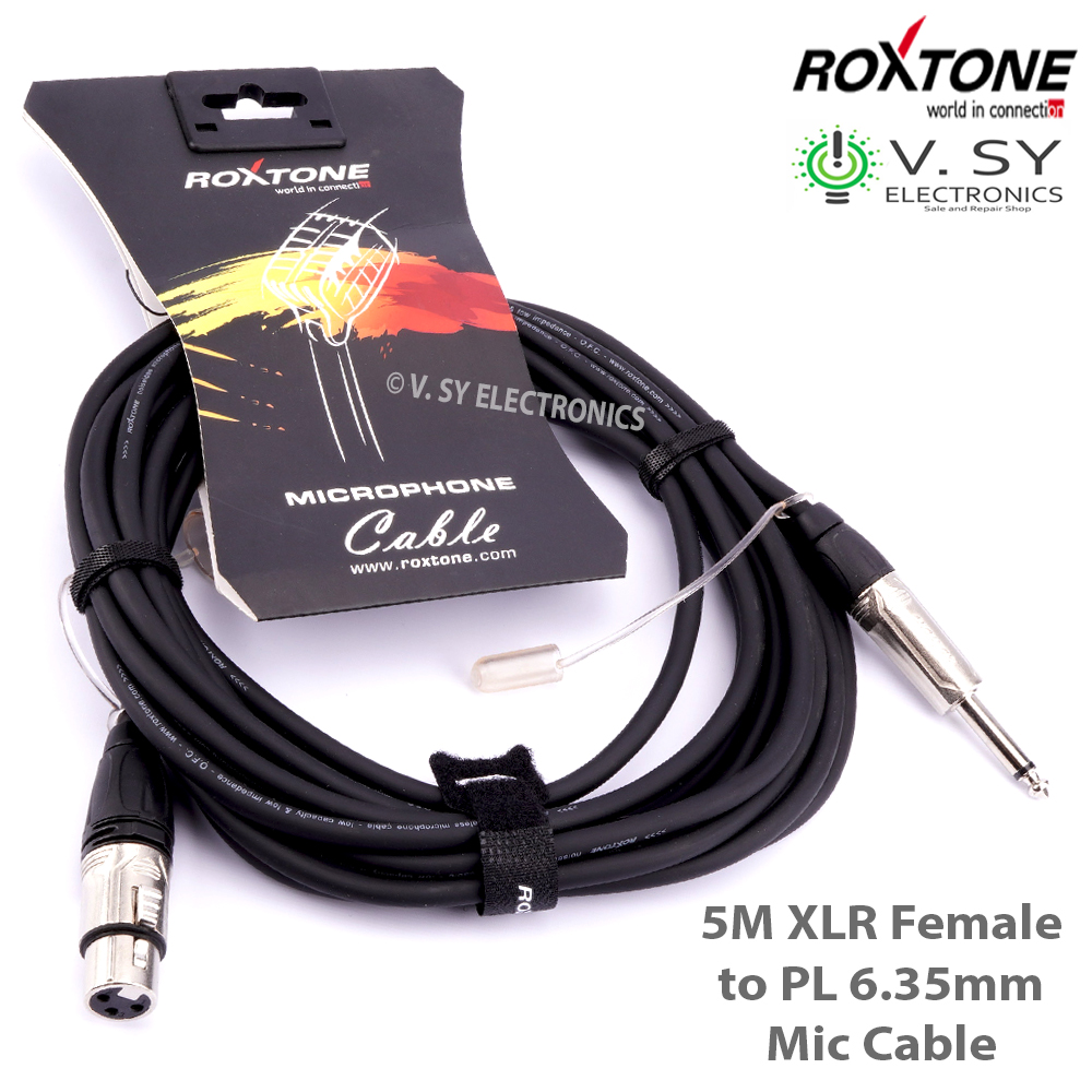 Roxtone Premium 5M Ultra Heavy Duty Microphone Wire 3 Pin XLR Female to