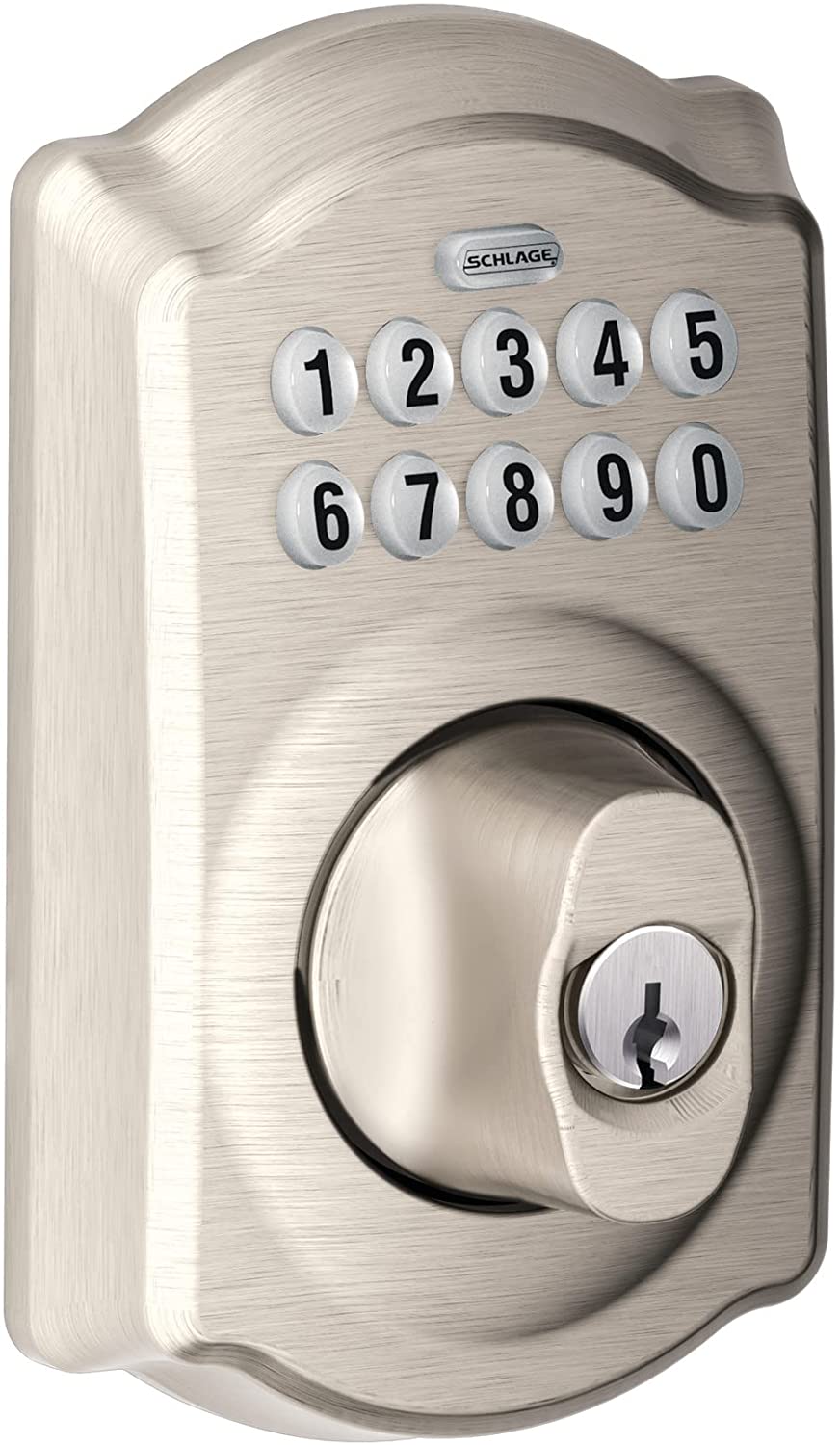 Schlage Keypad deadbolt door lock BE365 CAM 619 satin nickel color easy