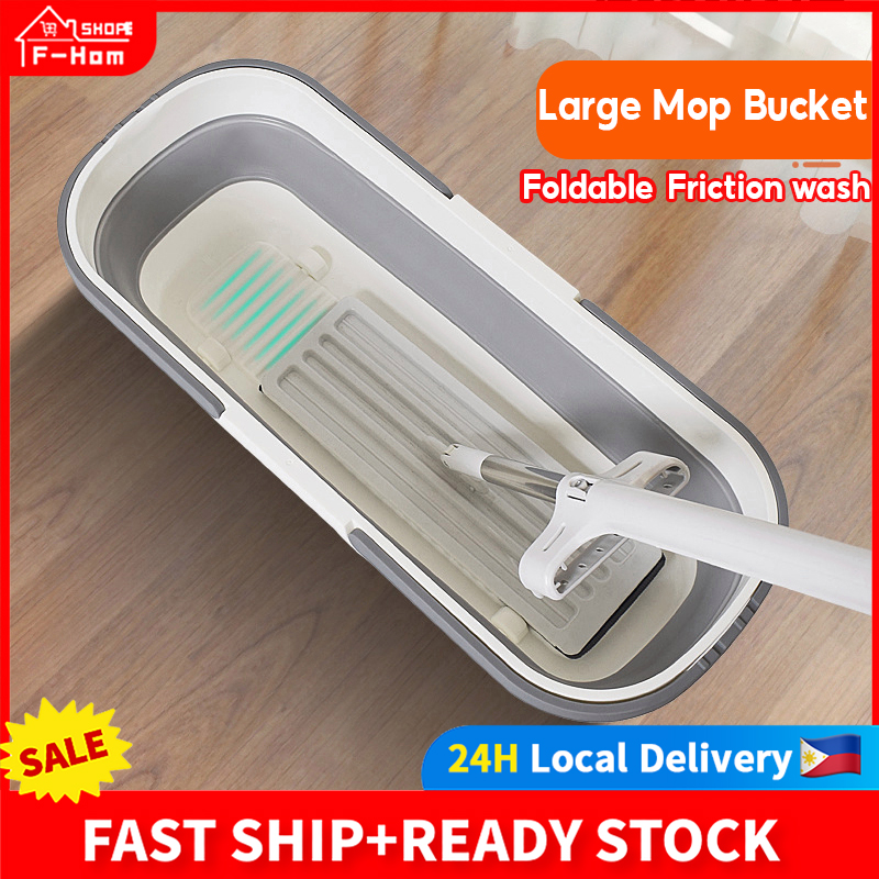 Fortune Home Folding Mop Bucket Silicone Collapsible Mop Bucket With