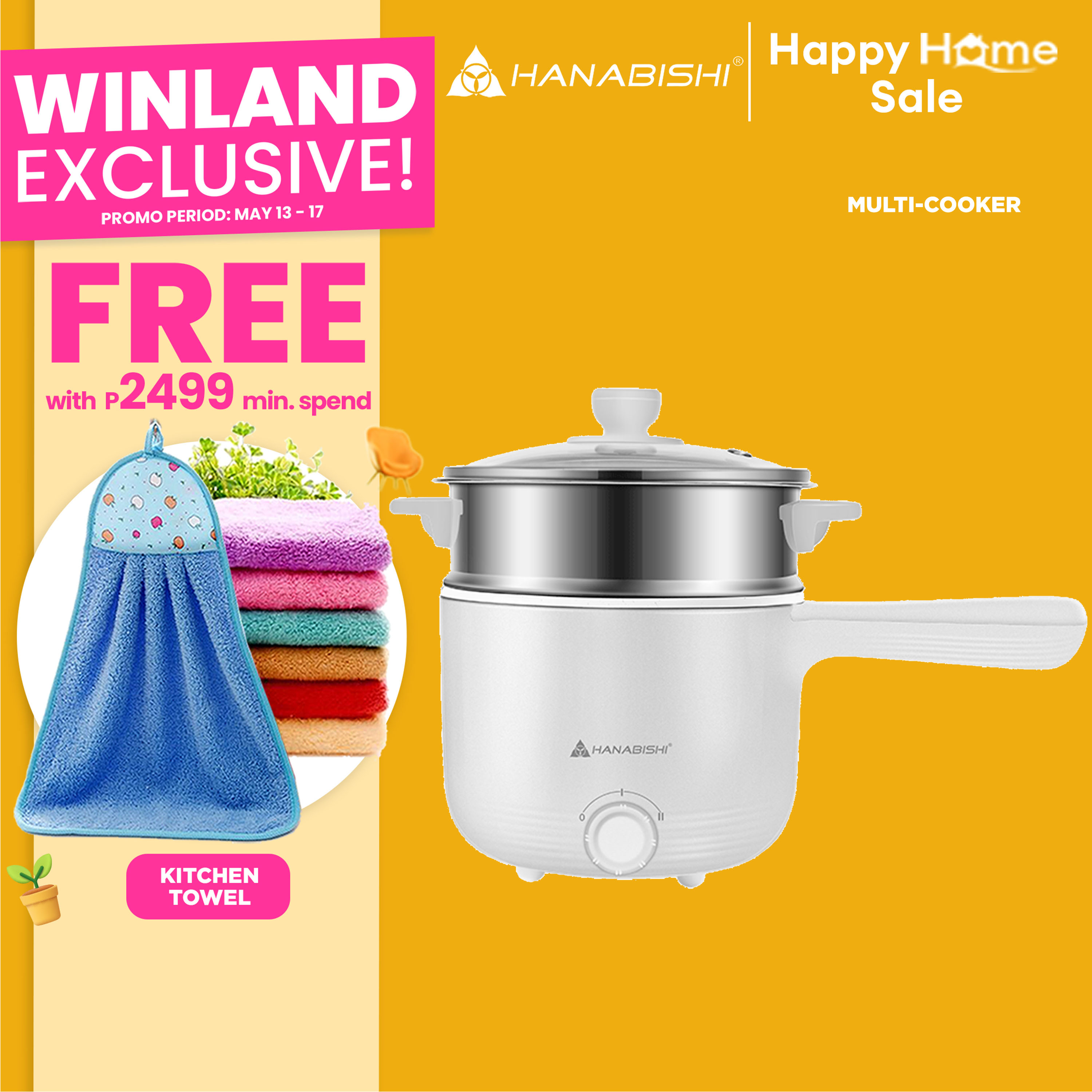 HANABISHI by Winland 1.2Liters MultiFunction Cooker Electric Mini